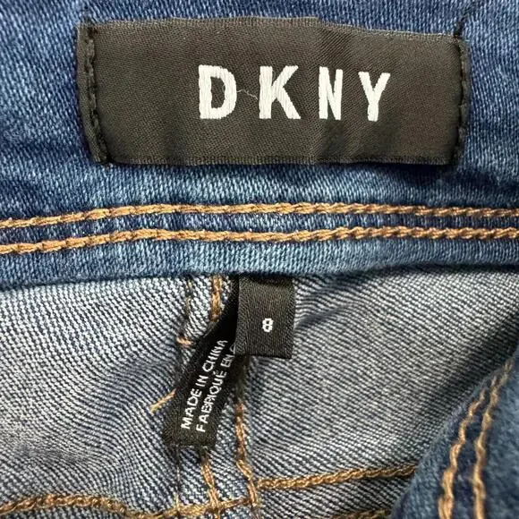 DKNY Girl’s Size 8 Blue Denim Stretch Skinny Leg Pull On Pants Jeggings - Picture 5 of 11